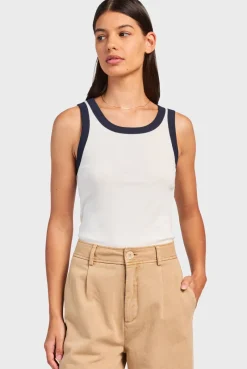 Online Academy Brand Contrast Rib Tank