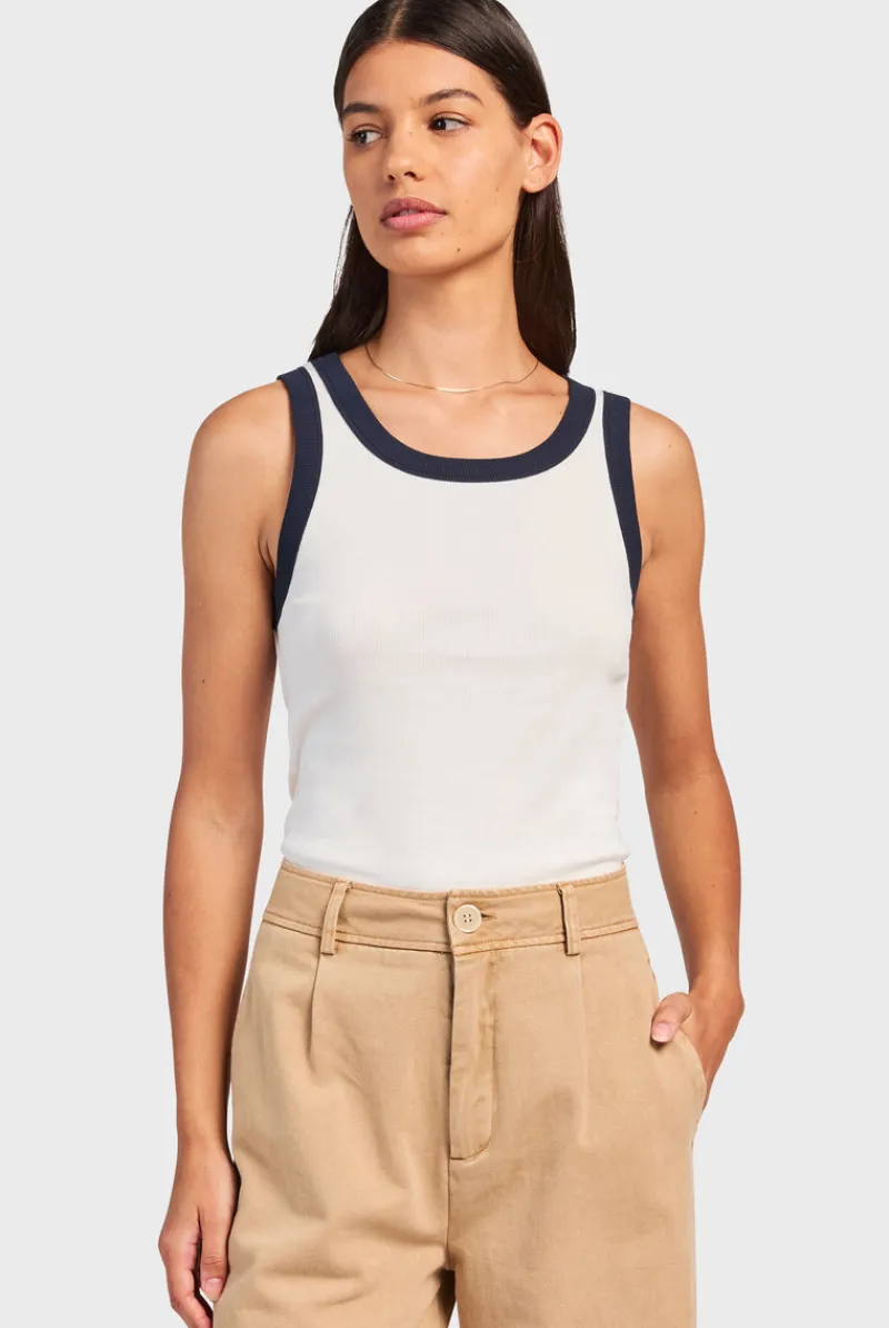 Online Academy Brand Contrast Rib Tank