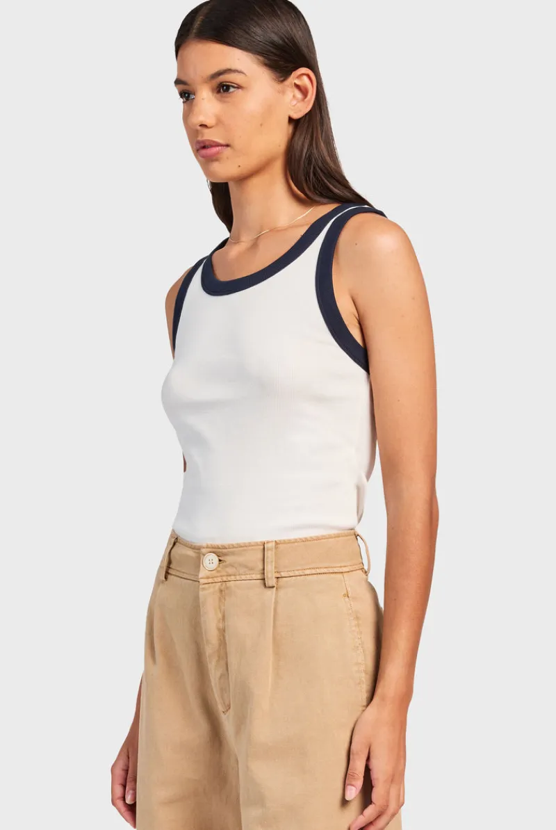 Online Academy Brand Contrast Rib Tank