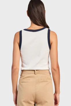 Online Academy Brand Contrast Rib Tank
