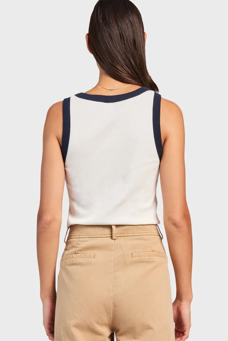 Online Academy Brand Contrast Rib Tank