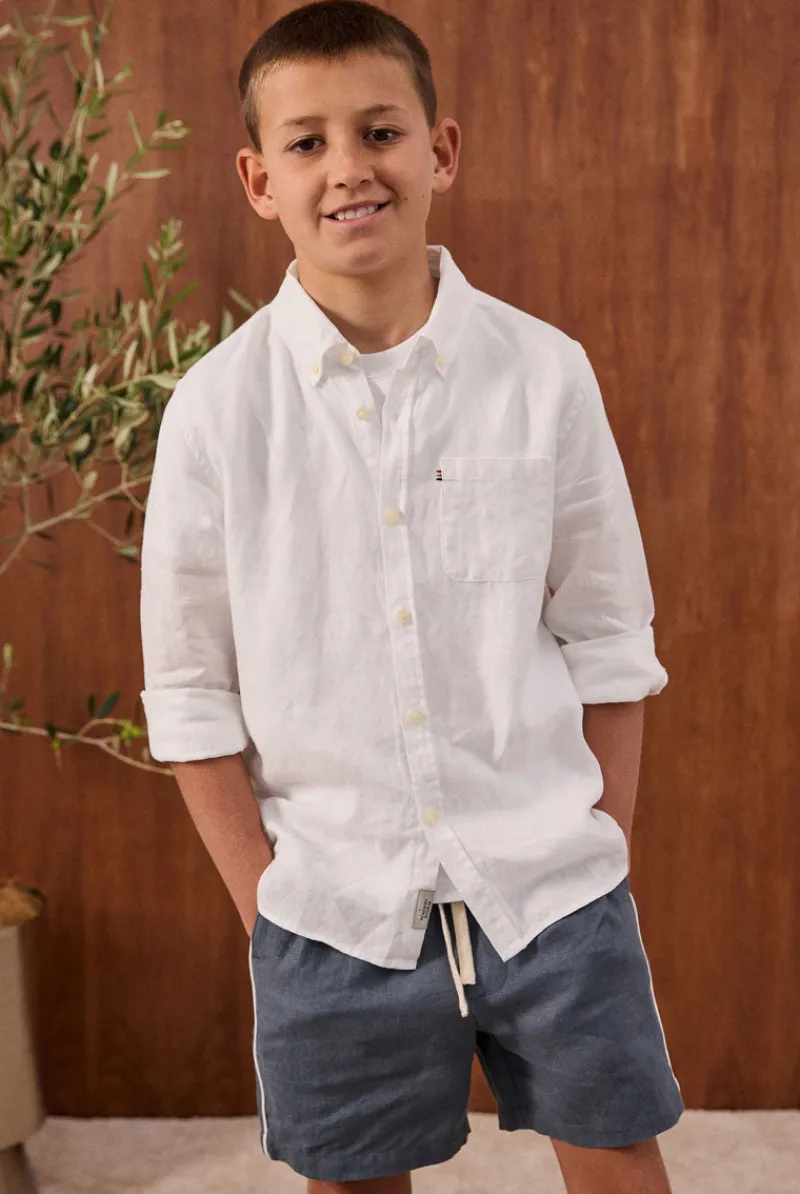 Online Academy Brand Kids Piped Riviera Linen Short